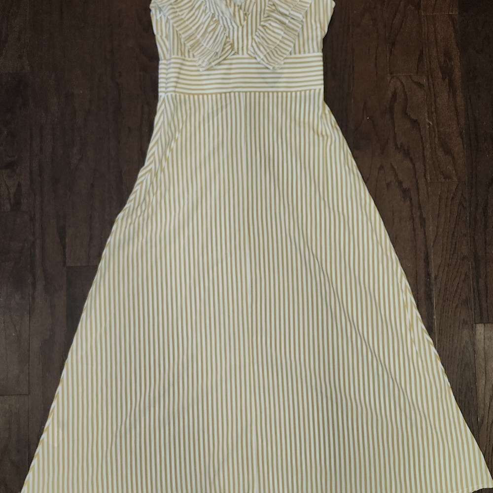Shein Elegant‎ Striped Cream Sun Dress